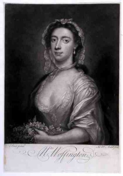 Mrs Woffington, gravert av James McArdell (ca. 1729-65) (gravering) av Arthur (after) Pond