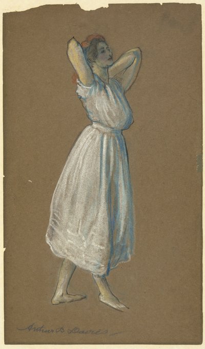 Kvinne som står med hendene bak hodet av Arthur B. Davies