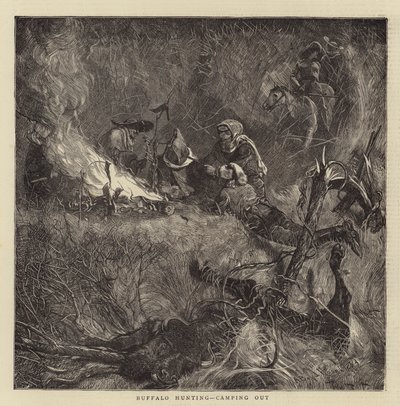 Bøffeljakt, camping ute av Arthur Boyd Houghton