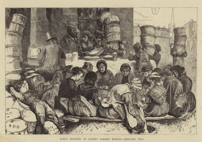 Tidlig morgen i Covent Garden Market, beskyt erter av Arthur Boyd Houghton