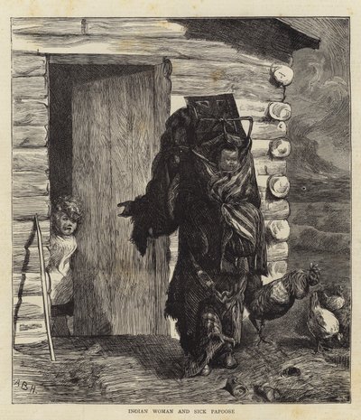 Indisk kvinne og syk Papoose av Arthur Boyd Houghton