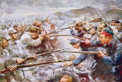 Belgiere frastøter tyskere ved Liège av Arthur C. (after) Michael
