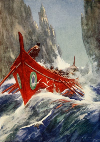 Jason and the Argonauts, ca. 1925 (farge litho) av Arthur C. (after) Michael