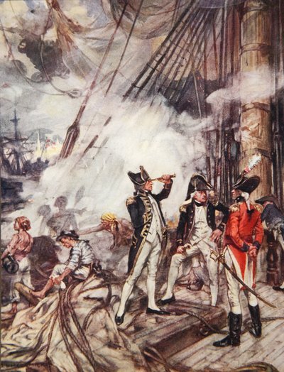 Admirals All, illustrasjon fra Drakes Drum and Other Songs of the Sea av Henry Newbolt (1862-1938) pub. 1905 av Arthur David McCormick