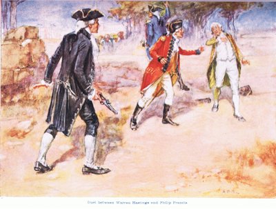 Duell mellom Warren Hastings og Philip Francis 1780AD av Arthur David McCormick