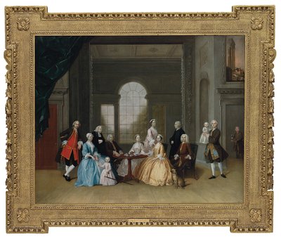 Gruppeportrett av John Offley Crewe og hans familie av Arthur Devis