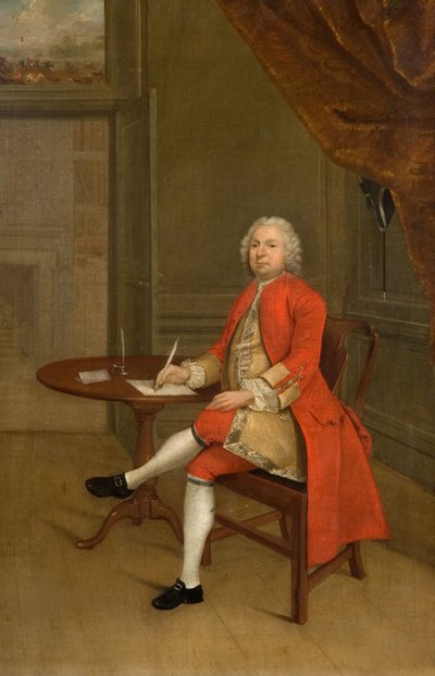 Portrett av en mann i rødt, 1785. av Arthur Devis