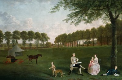 Sir John Shaw og hans familie i parken på Eltham Lodge, Kent av Arthur Devis