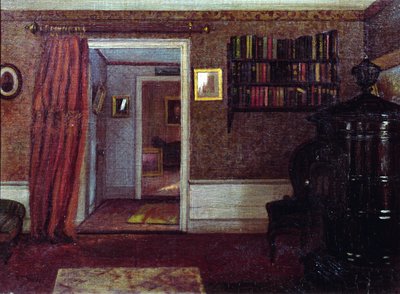 The Parlor Stove, ca. 1900 (olje om bord) av Arthur F. Davies