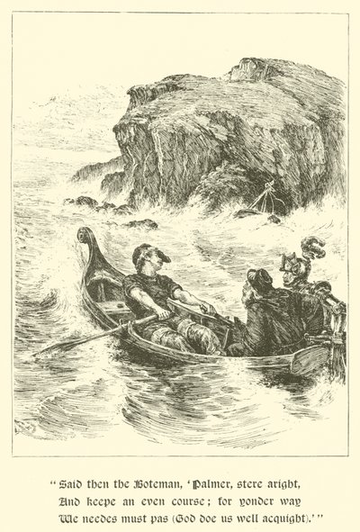 Sir Guyon, The Rock of Reproach (gravering) av Arthur George Walker