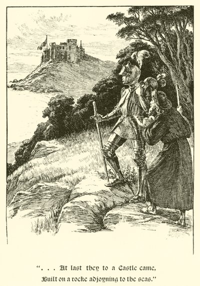 Sir Guyon, De tre søstre (gravering) av Arthur George Walker