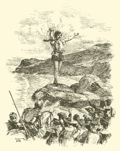 The Adventures Of Sir Artegall, The Giant With The Scales (engraving) av Arthur George Walker