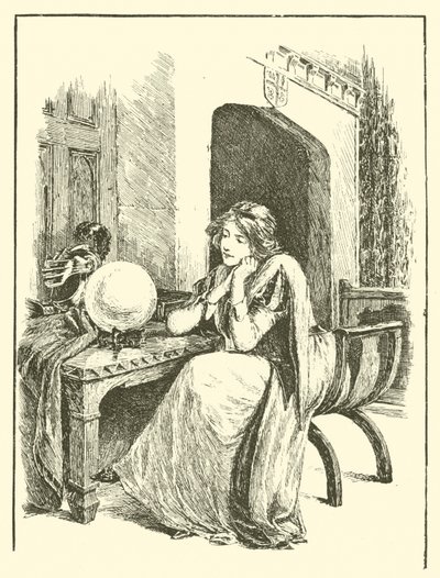 The Legend of Britomart, Britomart And The Magic Mirror (gravering) av Arthur George Walker