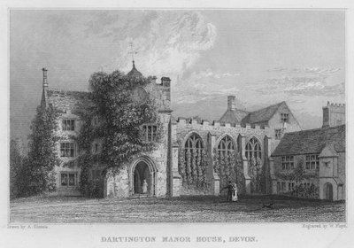 Darlington Manor House, Devon (gravering) av Arthur Glennie