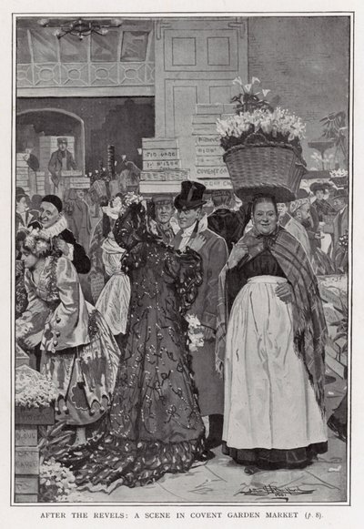 Etter festene - en scene i Covent Garden Market av Arthur Herbert Buckland