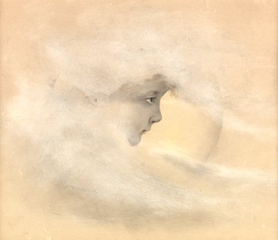 Peter Pan, eller Boy in the Moon, ca. 1910 (blyant, penn og blekk, wc på papir) av Arthur Herbert Buckland