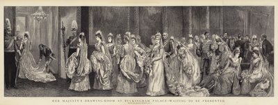 Hennes Majestets salong i Buckingham Palace, venter på å bli presentert av Arthur Hopkins