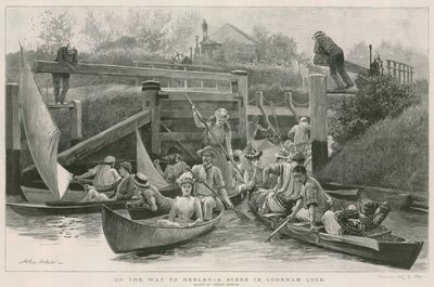 På vei til Henley - en scene i Cookham Lock av Arthur Hopkins