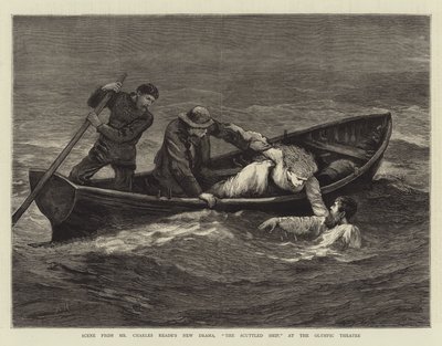 Scene fra Mr Charles Reades nye drama, The Scuttled Ship, på Olympic Theatre av Arthur Hopkins