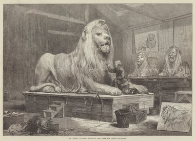 Sir Edwin Landseer modellerer løvene for Trafalgar-Square av Arthur Hopkins