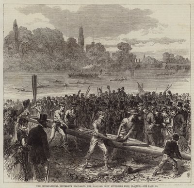 The International University Boat-Race, Harvard-mannskapet kommer tilbake fra praksis av Arthur Hopkins