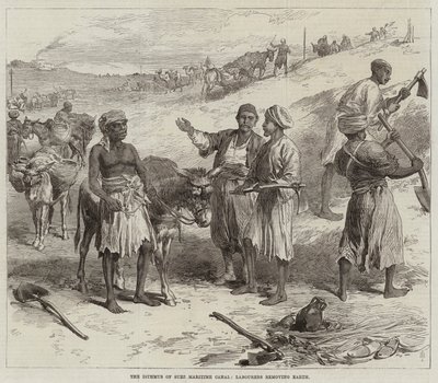 Isthmus of Suez Maritime Canal, arbeidere som fjerner jorden av Arthur Hopkins
