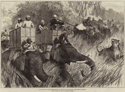 Prinsen av Wales Tiger-skyting med Sir Jung Bahadoor, det kritiske øyeblikket av Arthur Hopkins