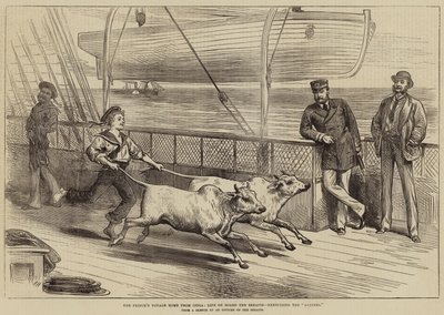 Prinsens reise hjem fra India, livet om bord på Serapis, trener Gainees av Arthur Hopkins