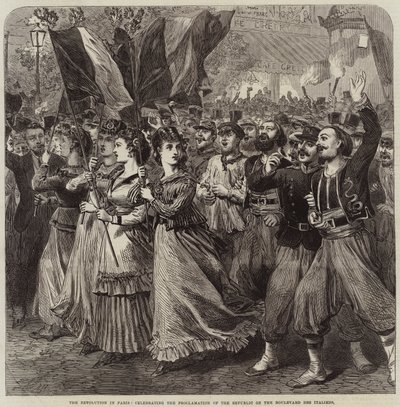 Revolusjonen i Paris, feiring av proklamasjonen av republikken på Boulevard des Italiens av Arthur Hopkins