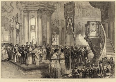 Det kongelige ekteskapet i St. Petersburg, den greske seremonien, i det keiserlige kapellet i vinterpalasset av Arthur Hopkins