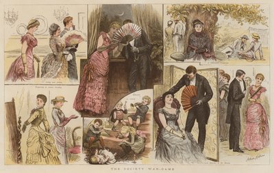 The Society War-Game (chromolitho) av Arthur Hopkins