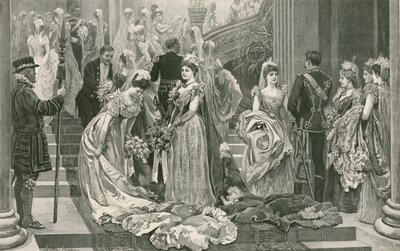 Sesongens første tegnestue, ved foten av den store trappen på Buckingham Palace av Arthur Hopkins