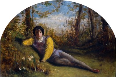 Den unge dikteren - Oljestudie, 1849. av Arthur Hughes