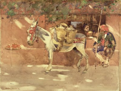 A Byway in Granada, 1891 (wc på papir) av Arthur Melville
