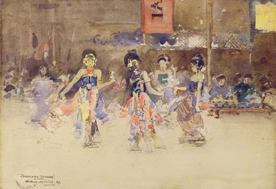The Javanese Dancers, 1889 (wc på papir) av Arthur Melville