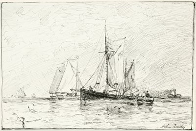 Trålere utenfor Plymouth, England av Arthur Quartley