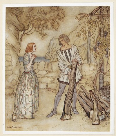 AKT III: Scene I, linje 15 Akk, nå, ber deg, arbeid ikke så hardt. av Arthur Rackham