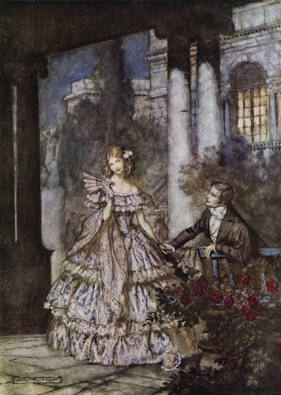 Annonse for Colgates Cashmere Bouquet-såpe, vinner av en pris fra Art Directors" Club of New York på deres utstilling for reklamekunst i 1924 av Arthur Rackham