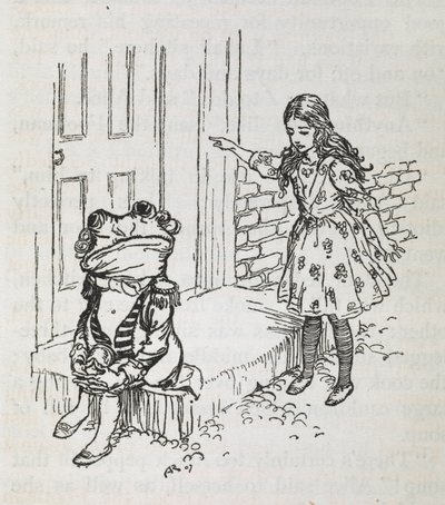 Alice og en frosk kledd ut som en fotgjenger av Arthur Rackham