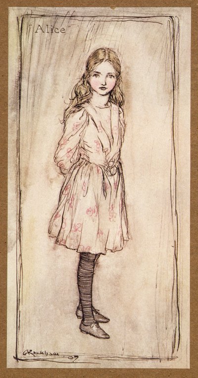 Alice, frontispice fra Alices Adventures in Wonderland, av Lewis Carroll, pub.1907 av Arthur Rackham