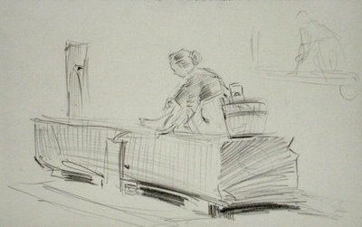 Ved pumpen (blyant på papir) av Arthur Rackham