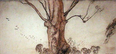 Barbaras tre (penn, blekk og akvarell på papir) av Arthur Rackham