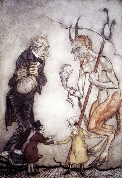 Christmas Tale av Charles Dickens (1812 - 1872), illustrasjon av Arthur Rackham (1867-1939) av Arthur Rackham