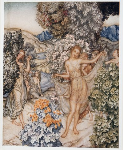 Kom, temperer nymfer, og hjelp til å feire en kontrakt om ekte kjærlighet, illustrasjon fra William Shakespeares The Tempest, pub. 1926 av Arthur Rackham