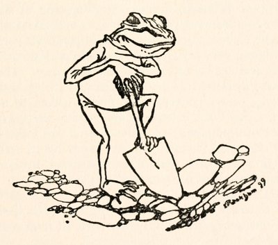Frosk med spade fra Gullivers Travels av Jonathan Swift av Arthur Rackham