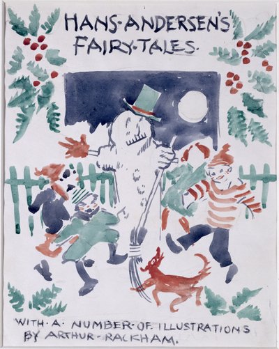 Forsideskisse til Hans Andersens Eventyr (wc på papir) av Arthur Rackham