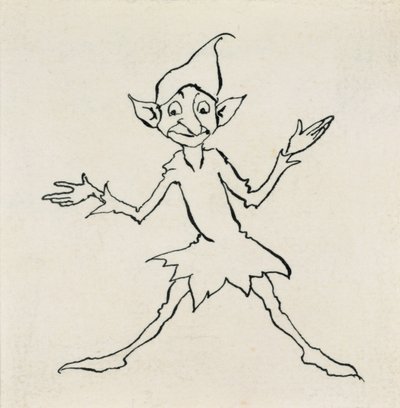 God kveld! sa Lukoje, illustrasjon fra Hans Christian Andersens Fairy Tales, utgitt 1932 (penn og blekk) av Arthur Rackham