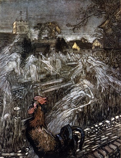 Illustrasjon av Arthur RACKHAM (1867-1939) for Drømmen om en sommernatt av William SHAKESPEARE av Arthur Rackham