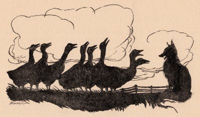 Illustrasjon av Arthur Rackham fra Grimm