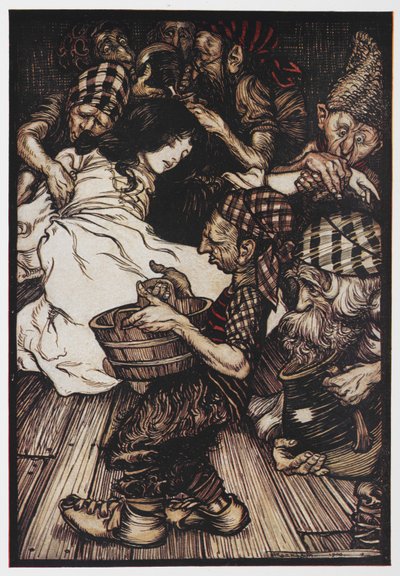 Snøhvit med de syv dvergene. av Arthur Rackham